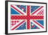 Cute British Flag In Shabby Chic Floral Style-Alisa Foytik-Framed Art Print