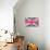 Cute British Flag In Shabby Chic Floral Style-Alisa Foytik-Art Print displayed on a wall