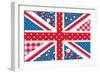 Cute British Flag In Shabby Chic Floral Style-Alisa Foytik-Framed Art Print