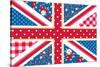 Cute British Flag In Shabby Chic Floral Style-Alisa Foytik-Stretched Canvas