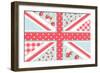 Cute British Flag in Shabby Chic Floral Style-Alisa Foytik-Framed Art Print