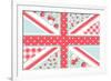 Cute British Flag in Shabby Chic Floral Style-Alisa Foytik-Framed Art Print