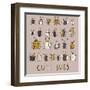 Cute Bugs Set in Retro Style-smilewithjul-Framed Art Print