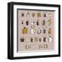 Cute Bugs Set in Retro Style-smilewithjul-Framed Art Print