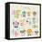 Cute Cartoon Animals Alphabet from A to M-littleWhale-Framed Stretched Canvas