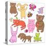 Cute Cartoon Animals-smilewithjul-Stretched Canvas