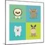 Cute Cartoon Animals-Nestor David Ramos Diaz-Mounted Premium Giclee Print