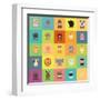 Cute Cartoon Animals-Nestor David Ramos Diaz-Framed Art Print