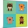 Cute Cartoon Animals-Nestor David Ramos Diaz-Mounted Art Print