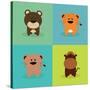 Cute Cartoon Animals-Nestor David Ramos Diaz-Stretched Canvas