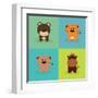 Cute Cartoon Animals-Nestor David Ramos Diaz-Framed Art Print