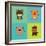 Cute Cartoon Animals-Nestor David Ramos Diaz-Framed Art Print