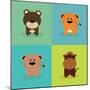 Cute Cartoon Animals-Nestor David Ramos Diaz-Mounted Art Print