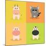 Cute Cartoon Animals-Nestor David Ramos Diaz-Mounted Art Print