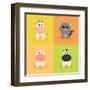 Cute Cartoon Animals-Nestor David Ramos Diaz-Framed Art Print