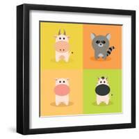 Cute Cartoon Animals-Nestor David Ramos Diaz-Framed Art Print