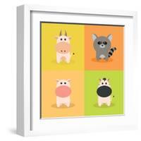 Cute Cartoon Animals-Nestor David Ramos Diaz-Framed Art Print