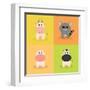 Cute Cartoon Animals-Nestor David Ramos Diaz-Framed Art Print