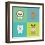 Cute Cartoon Animals-Nestor David Ramos Diaz-Framed Art Print