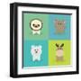 Cute Cartoon Animals-Nestor David Ramos Diaz-Framed Art Print