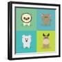 Cute Cartoon Animals-Nestor David Ramos Diaz-Framed Art Print