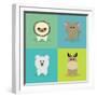 Cute Cartoon Animals-Nestor David Ramos Diaz-Framed Art Print