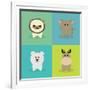 Cute Cartoon Animals-Nestor David Ramos Diaz-Framed Art Print