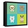 Cute Cartoon Animals-Nestor David Ramos Diaz-Framed Stretched Canvas