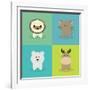 Cute Cartoon Animals-Nestor David Ramos Diaz-Framed Art Print