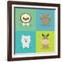 Cute Cartoon Animals-Nestor David Ramos Diaz-Framed Art Print