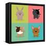 Cute Cartoon Animals-Nestor David Ramos Diaz-Framed Stretched Canvas