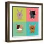 Cute Cartoon Animals-Nestor David Ramos Diaz-Framed Art Print