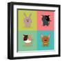 Cute Cartoon Animals-Nestor David Ramos Diaz-Framed Art Print