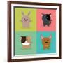 Cute Cartoon Animals-Nestor David Ramos Diaz-Framed Art Print