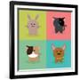 Cute Cartoon Animals-Nestor David Ramos Diaz-Framed Art Print