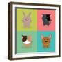 Cute Cartoon Animals-Nestor David Ramos Diaz-Framed Art Print