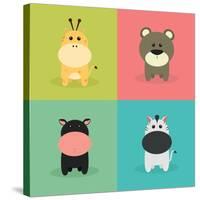 Cute Cartoon Animals-Nestor David Ramos Diaz-Stretched Canvas