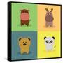 Cute Cartoon Animals-Nestor David Ramos Diaz-Framed Stretched Canvas