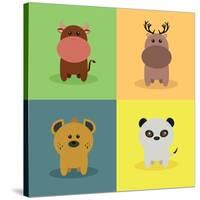 Cute Cartoon Animals-Nestor David Ramos Diaz-Stretched Canvas