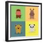 Cute Cartoon Animals-Nestor David Ramos Diaz-Framed Art Print