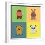 Cute Cartoon Animals-Nestor David Ramos Diaz-Framed Art Print