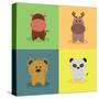 Cute Cartoon Animals-Nestor David Ramos Diaz-Stretched Canvas