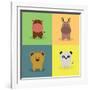 Cute Cartoon Animals-Nestor David Ramos Diaz-Framed Art Print