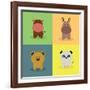 Cute Cartoon Animals-Nestor David Ramos Diaz-Framed Art Print