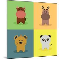 Cute Cartoon Animals-Nestor David Ramos Diaz-Mounted Art Print