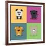 Cute Cartoon Animals-Nestor David Ramos Diaz-Framed Art Print