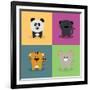 Cute Cartoon Animals-Nestor David Ramos Diaz-Framed Art Print