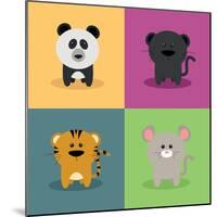 Cute Cartoon Animals-Nestor David Ramos Diaz-Mounted Art Print