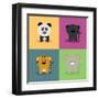 Cute Cartoon Animals-Nestor David Ramos Diaz-Framed Art Print