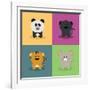 Cute Cartoon Animals-Nestor David Ramos Diaz-Framed Art Print